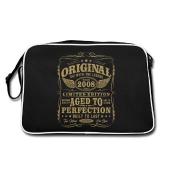 2008 Vintage Born Vintage Retro Birthday - Retro Bag - black/white - Back