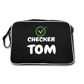 Chemise drôle de Tom à carreaux pour tous les Tom du monde - Sac Retro - noir/blanc - Dos
