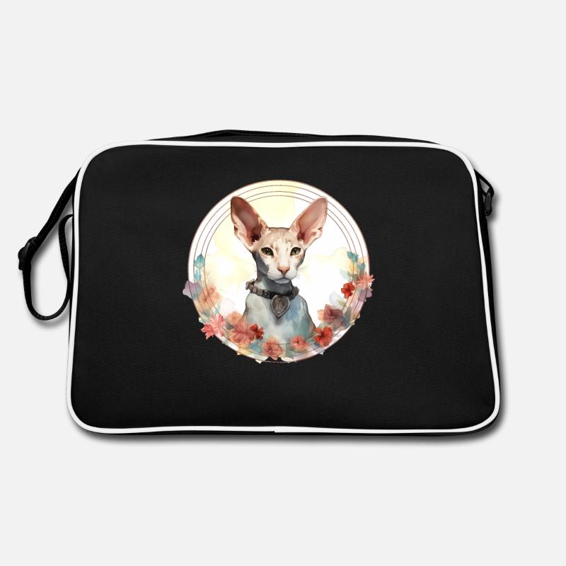 Cornish Rex Katze Boho Style, Liebe Katzen Retro Tasche