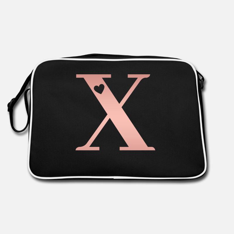 Buchstabe X Roségold Retro Tasche