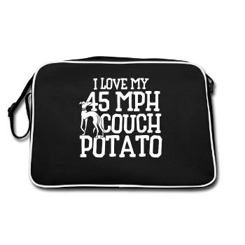 Windhund-Humor - Retro Tasche - Schwarz/Weiß - Hinten