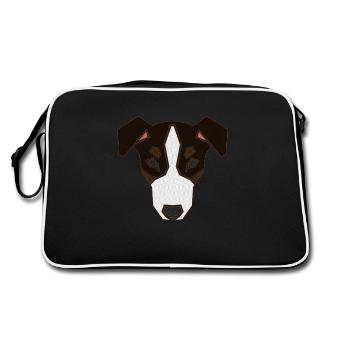 Jack Russell fait face à 4a - Sac Retro - noir/blanc - Dos