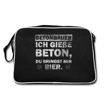 Ouvrier du béton - Je verse du béton, vous m’apportez de la bière - Sac Retro - noir/blanc - Dos