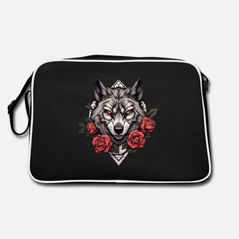 Illustration gothique de la faune avec des Fleurs audacieuses Sac Retro