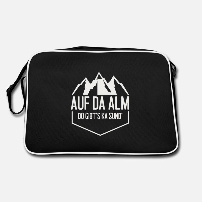 Auf da Alm do gibt's ka Künd' Retro Tasche