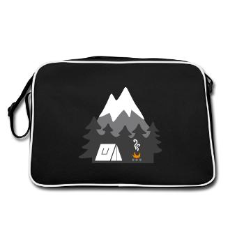 NATURE TENTS MOUNTAINS - Retro Bag - black/white - Back