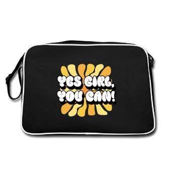 les filles, tu peux ! | Affirmations positives Femmes - Sac Retro - noir/blanc - Dos