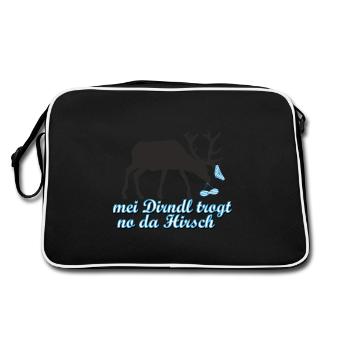 mei Dirndl - Retro Tasche - Schwarz/Weiß - Hinten