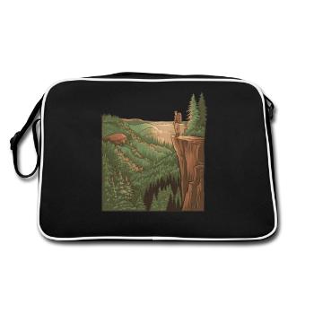Wander Far, Heal Deeply – Hiking & Nature - Retro Bag - black/white - Back