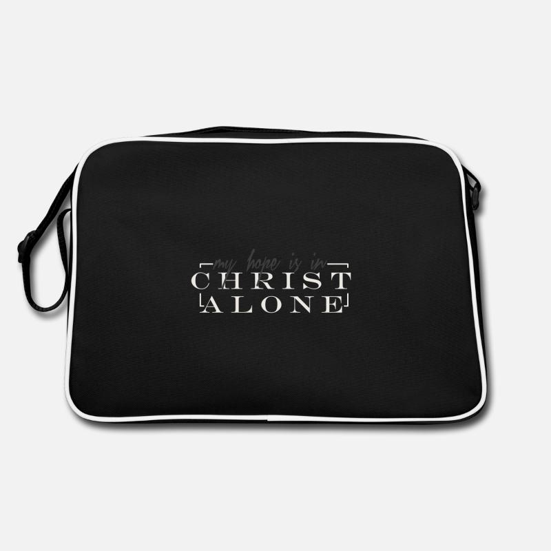 my hope is in christ alone - Retro Tasche - Schwarz/Weiß