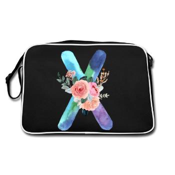 Lettre x watercolor - Sac Retro - noir/blanc - Dos