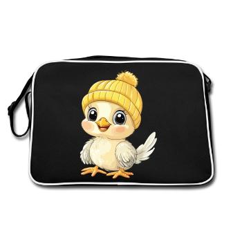 poulet mignon bébé enfants animal poussin dessin animé - Sac Retro - noir/blanc - Dos