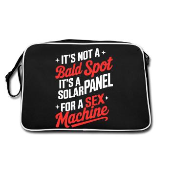 Es ist keine kahle Stelle, es ist ein Panel für die Sexmaschine - Retro Tasche - Schwarz/Weiß - Hinten