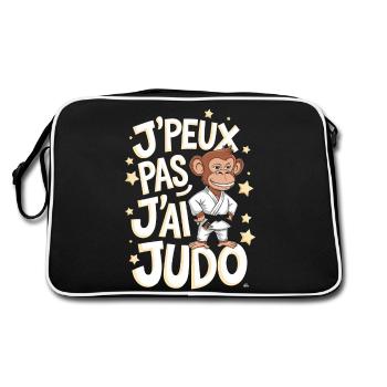 J' peux pas j'ai judo - Sac Retro - noir/blanc - Dos