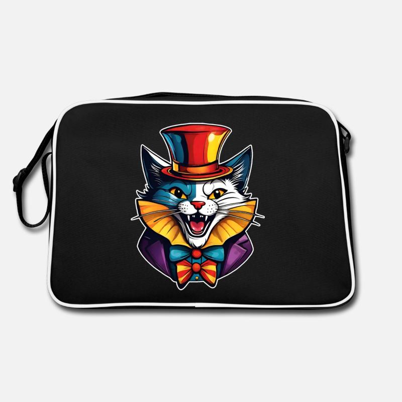 Coole Horror Clown Katze Retro Tasche