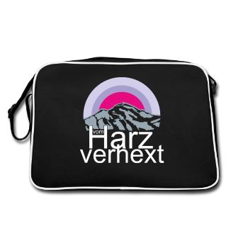 Harz verhext Brocken Wernigerode Fasching Harzhexe - Retro Tasche - Schwarz/Weiß - Hinten