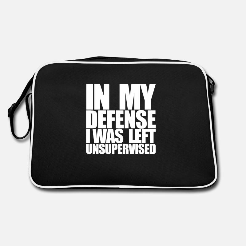 I Was Left Unsupervised - Retro Bag - black/white