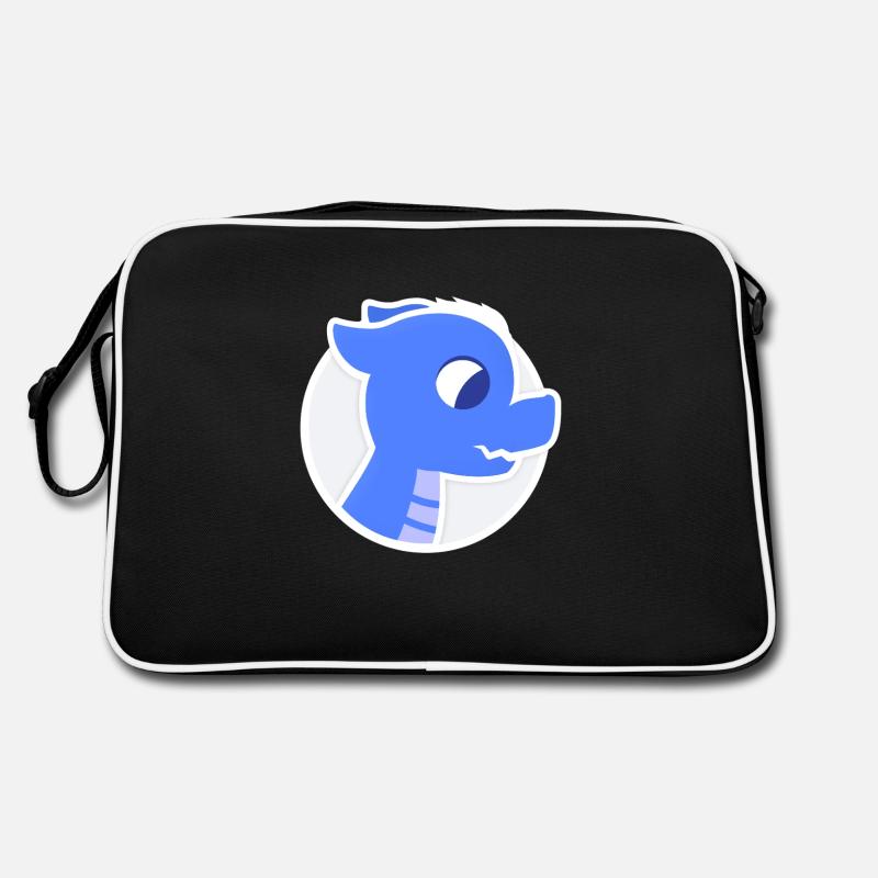 Niedlicher blauer gemütlicher Drache Retro Tasche
