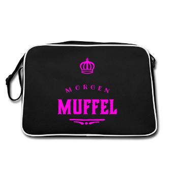 ich habe schlechte Laune - Retro Tasche - Schwarz/Weiß - Hinten