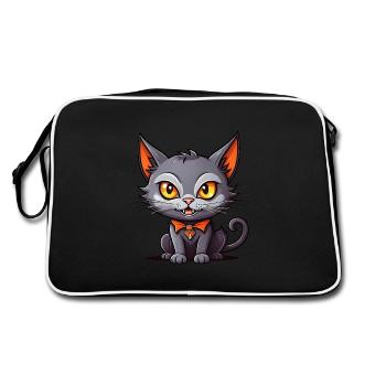 Chat vampire noir - Sac Retro - noir/blanc - Dos