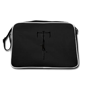 Cycling Road Bike Bicycle Graphic Image - Retro Bag - black/white - Back