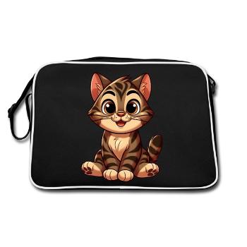 Cat Tiger - Retro Bag - black/white - Back
