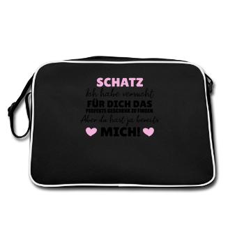 Geschenk für Freund. Lustige Geschenkidee für Mann - Retro Tasche - Schwarz/Weiß - Hinten