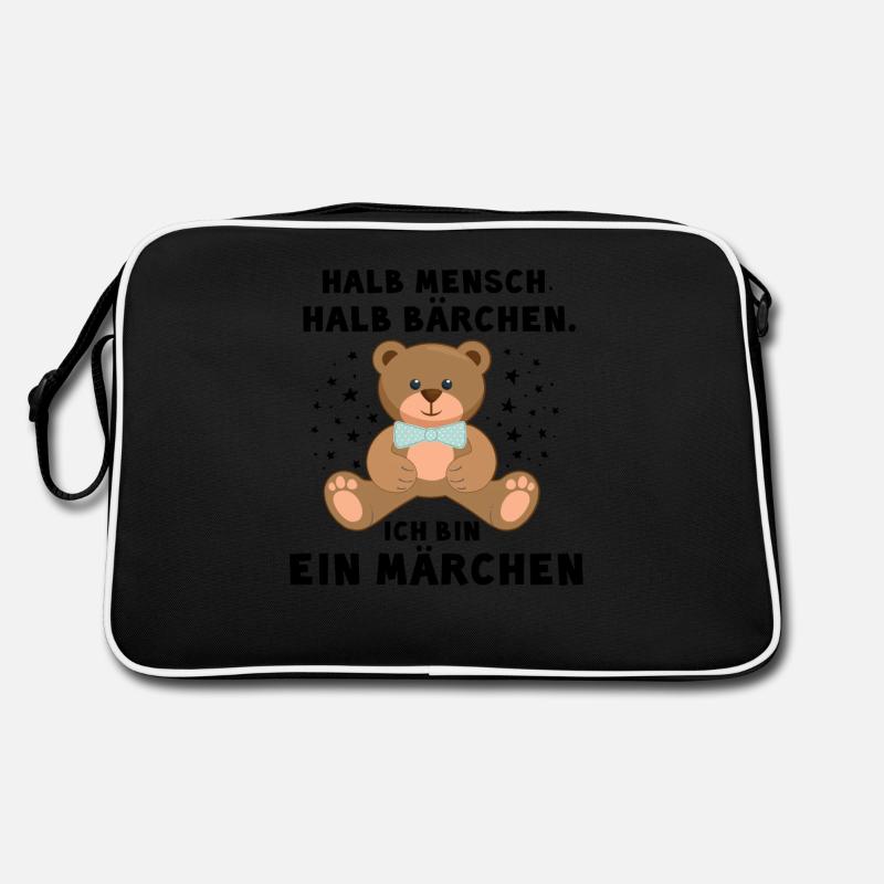 halb Mensch halb Bärchen Ich bin ein Märchen Retro Tasche