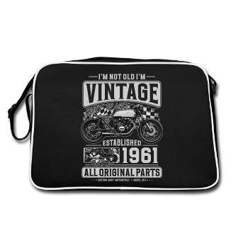 1961 Vintage Anniversaire Cafe Racer Moto - Sac Retro - noir/blanc - Dos