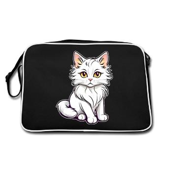 Mignon chat Maine Coon blanc - Sac Retro - noir/blanc - Dos