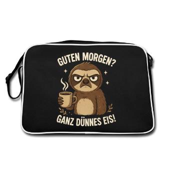 Bonjour? Grumes matinaux de crème glacée très fins - Sac Retro - noir/blanc - Dos