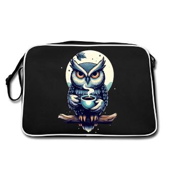 Hibou veilleur de nuit - Sac Retro - noir/blanc - Dos