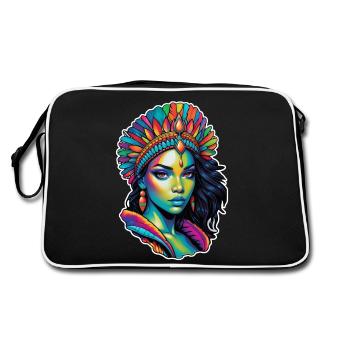 Afro Frau - Schönheit - Retro Tasche - Schwarz/Weiß - Hinten