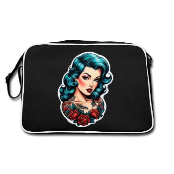 Rockabilly / Pin-up / Années 50 - Sac Retro - noir/blanc - Dos