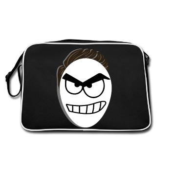 Homme méchant fronce les sourcils - Sac Retro - noir/blanc - Dos