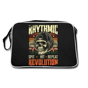 Vintage Rapper Skull Equalizer Rhythmic Revolution - Retro Tasche - Schwarz/Weiß - Hinten