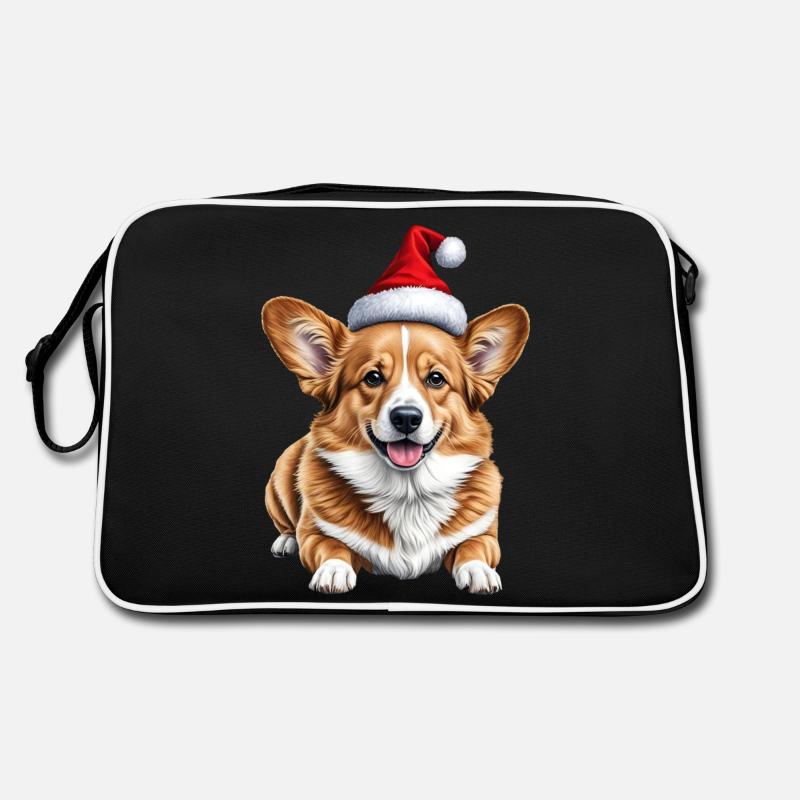 Cute Christmas corgi dog Retro Bag