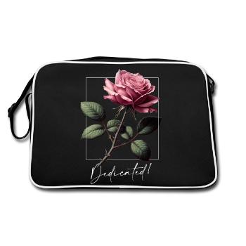Thorns & Beauty – Rebellische Rosenästhetik - Retro Tasche - Schwarz/Weiß - Hinten