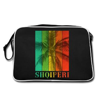 Albanie Shqipëri Été Palmiers Plage Mer Vacances - Sac Retro - noir/blanc - Dos