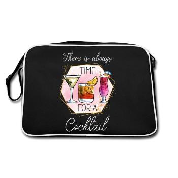 Cocktail Sommer Strand Bar Club Party Getränk - Retro Tasche - Schwarz/Weiß - Hinten