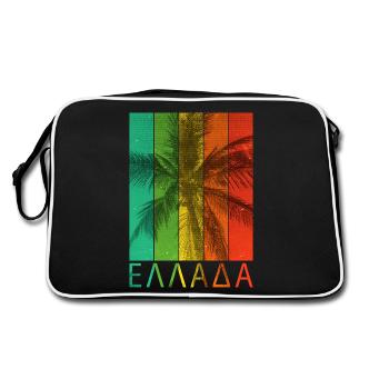 Grèce Été Palmiers Plage Mer Vacances - Sac Retro - noir/blanc - Dos