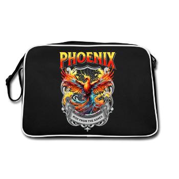 Phoenix Phoenix Fire Flames Bird Mythology - Retro Bag - black/white - Back