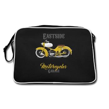 Moineau (jaune) // Illustration - Sac Retro - noir/blanc - Dos