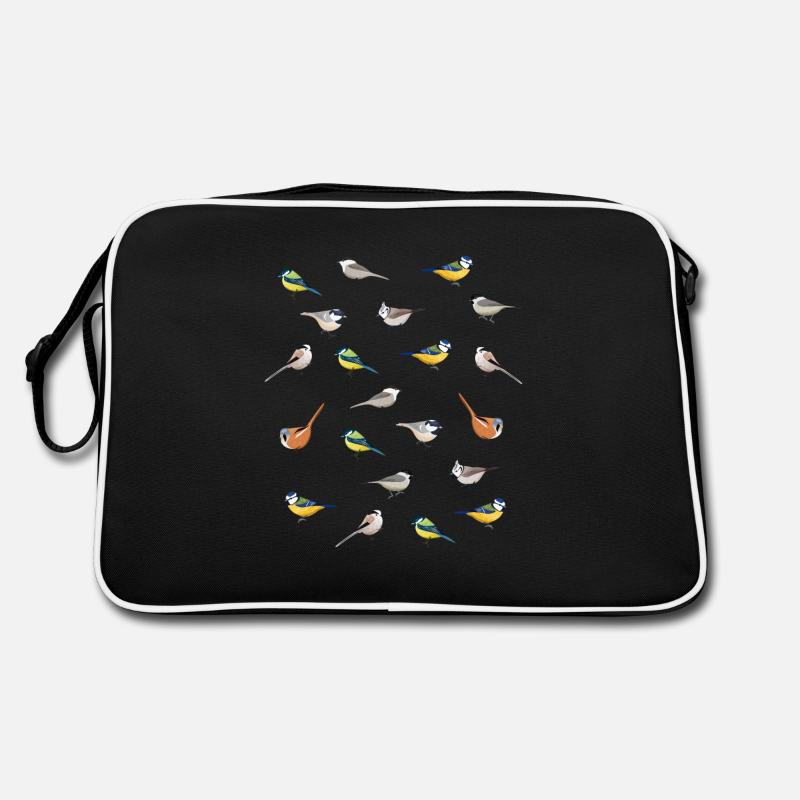 Illustrated Tit Birds | Cadeau d'observation des oiseaux Sac Retro