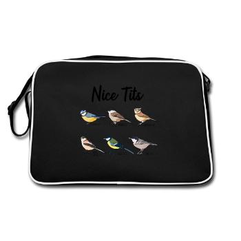 Nice Tits - Observation d'oiseaux drôle - Sac Retro - noir/blanc - Dos