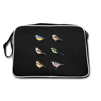 Cadeau d'ornithologie de la collection Tit Bird - Sac Retro - noir/blanc - Dos