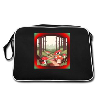 Champignons dans la forêt - Sac Retro - noir/blanc - Dos