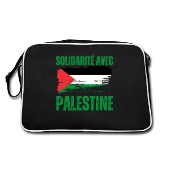 SOLIDARITÉ avec Palestine Gaza - Sac Retro - noir/blanc - Dos