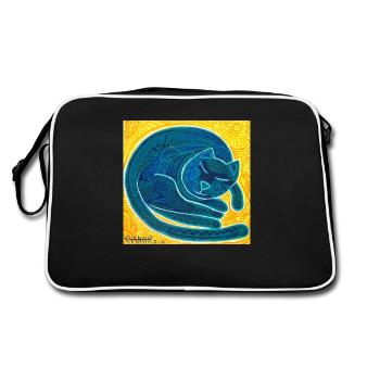 chat bleu 2 - Sac Retro - noir/blanc - Dos