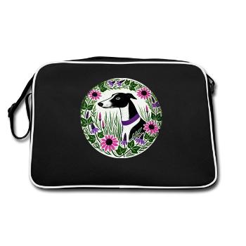 Lévrier noir et blanc - Sac Retro - noir/blanc - Dos
